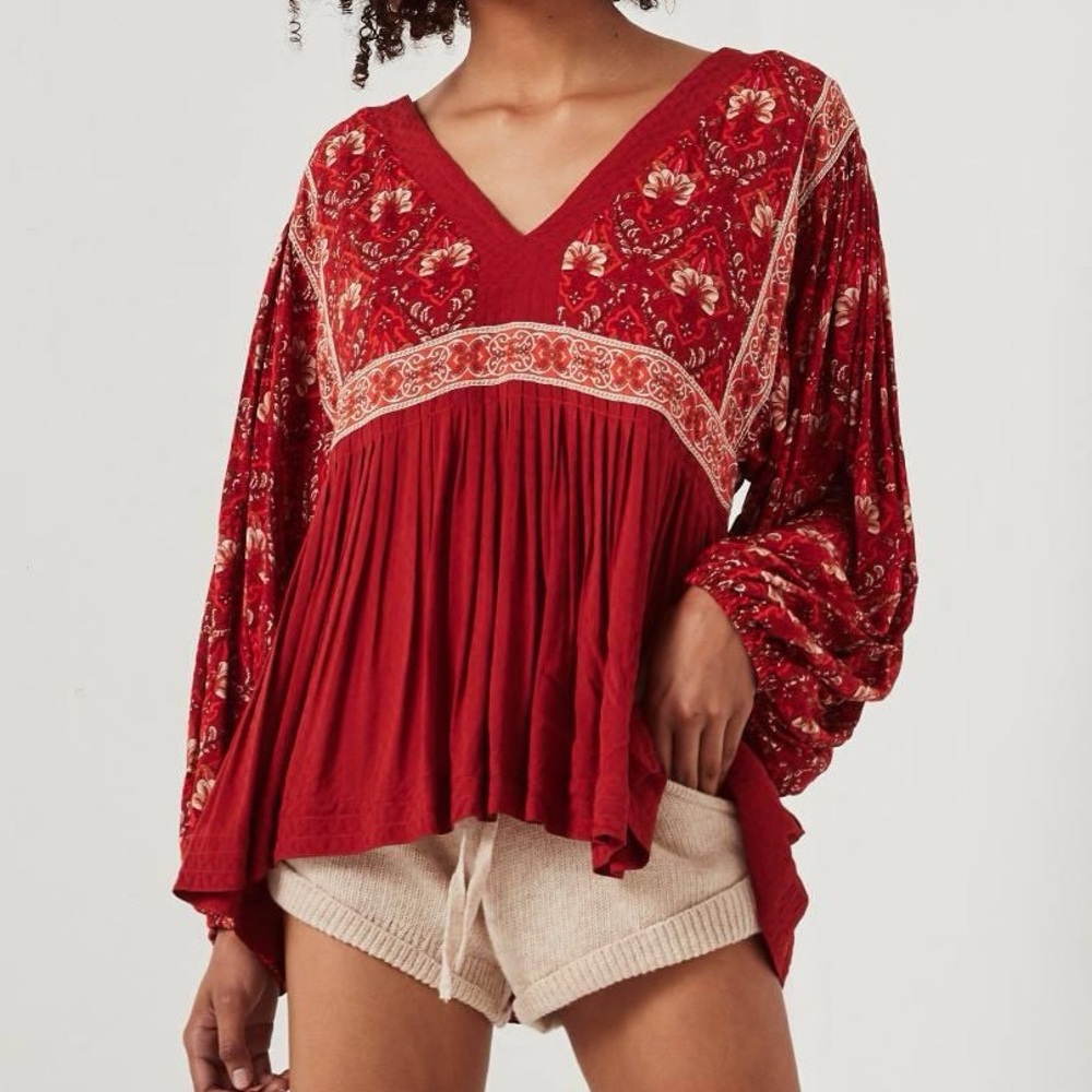 Spell Diamond Eyes Jewel Smock Blouse - Copper